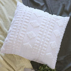 White Euro Sham Covers Shabby Chic Boho Tufted 26x26 Set of 2 Euro Pillow Covers Poms Diamonds Moroccan Embroidery Decorative European Large Pillow Cover