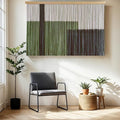 Sdjazl Woven Boho Macrame Wall Hanging Home Decor Tapestry Dip-Dyed Large Modern Fiber Colorful Mountain Landspace For Living room (black)
