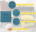 ChezMax Floor Pillow & Cushion, Large Meditation Chair Cushions, Thick Square Seat Pad, Soft Tufted Seating Pouf for Indoor/Outdoor Yoga Bench Rocking Chair Room Tatami Sofa, Royal Blue 20"x20"