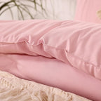 ROSGONIA King Size Comforter Set Pink, 3pcs (1 Boho Pink Comforter & 2 Pillowcases) All Season Bedding Soft Lightweight Bedspread Blanket Quilts