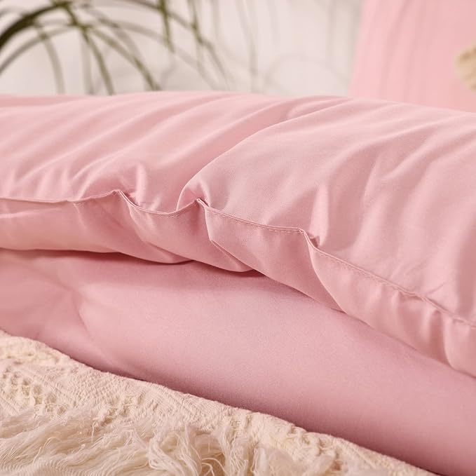 ROSGONIA Pink California King Comforter Set, 3pcs Oversized Boho Lightweight Microfiber Blanket Quilts, Gifts