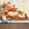 EMMTEEY Autumn Tapestry Pumpkins with Maple Ceiling Tapestry 60X40 Small Wall Art for Bedroom Living Room Fall Backdrop