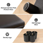 Small Foot Stool Under Desk Foot Stools Ottoman Footstool Foot Stools Small Footstools Foot Stool for Living Room Foot Rest 15" W x 12" D x 9.5" H Faux Leather Black