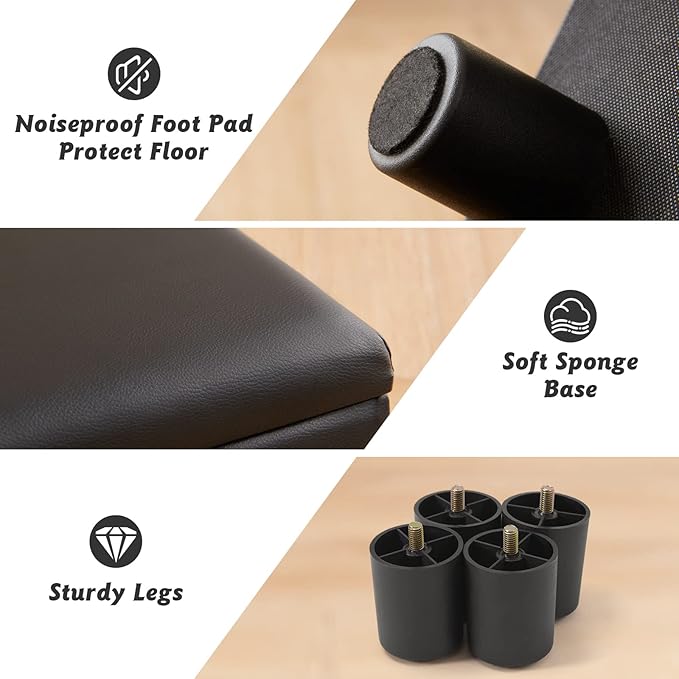 Small Foot Stool Under Desk Foot Stools Ottoman Footstool Foot Stools Small Footstools Foot Stool for Living Room Foot Rest 15" W x 12" D x 9.5" H Faux Leather Black