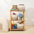 Small Basket for Organizing | Cube Shelf Closet Storage Baskets | 9.7×9.7×7.1” | Woven Rope Gift Basket | Nursery | Round 3 Packs Gradient Brown