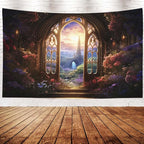 EMMTEEY Fantasy Tapestry Wall Hanging 60X50 Inch - Fairytale World Bathroom Wall Decor Witchy Forest Backdrop for Dorm Classroom