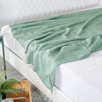 BOURINA Herringbone Tone Throw Blanket Faux Cashmere Fringe Soft Lightweight Cozy for Bed Couch Decorative Throws Blanket, Green, 50" x 60"