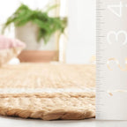 SAFAVIEH Natural Fiber Collection Area Rug - 6' Square, Natural & Ivory, Rustic Farmhouse Style, Handmade Jute, Ideal for The Living Room, Bedroom, Dining Room (NF896A-6SQ)