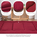 MAXYOYO Japanese Floor Mattress Futon Mattress Thicken Tatami Mat Sleeping Pad Roll Up Mattress Floor Lounger Bed Folding Couch Bed Mattress Pad for Guest Room, Burgundy, King Size