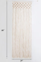 Mkono Macrame Curtain Boho Doorway Window Decoration Light Through Curtains Decor Handwoven Wall Hanging Art for Home Door Bedroom Wedding Backdrop Arch, Closet Room Divider, 29" W x 80" L