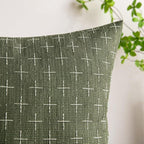 MIULEE Pack of 2 Decorative Vintage Burlap Linen Spring Throw Pillow Covers Modern Farmhouse Pillowcase Rustic Woven Textured Cushion Cover for Sofa Couch Bed 16x16 Inch Olive Green