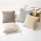 MIULEE Neutral Harmony Decorative Pillow Covers 20x20 Inch Set of 4 Rustic Farmhouse Boho Soft Throw Pillows Corduroy Couch Pillowcases Nordic Home Decor for Sofa Living Room Bed