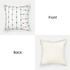 AELS 18x18 Decorative Boho Linen Throw Pillow Covers, Modern Farmhouse Textured Pillow Case, Set of 2, Tufted Stitch Stripe Cushion Cover for Bed Sofa Couch Living Room (Cover ONLY), Blue