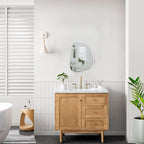 Irregular Wall Mirror Asymmetrical White Mirror Modern Wood Frame Unique Shape Wall Mounted Vanity Artistic Mirror Decor for Living Room Bedroom Bathroom Entryway Hallway Large 16"x12"