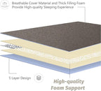MAXYOYO Japanese Floor Mattress Futon Mattress, Thicken Tatami Mat Sleeping Pad Foldable Roll Up Mat for Boys Girls Dormitory Kids Floor Bed, Charcoal Grey, Twin