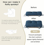 AddGrace Chair Cushions for Dining Chairs Set of 2 Kitchen Seat Cushions with Ties and Non Slip Backing Tufted Indoor Seat Pad for Kitchen Dining Room 18" x 17" x 3" Navy