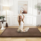 Baby Play Mat for Floor Nursery Rug Muscle Mat Area Rug Playroom Rug 79"x138" Playpen Mat Memory Foam 1.3" Thick Crawling Mat for Babies,Toddlers, Infants, Kids,Chestnut
