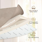 Baby Play Mat for Floor,50"×65" Playpen Mat for Toddler,Infant,Kids,1.3" Thick Elasti Foam Non-Slip Nursery Rug,Water Repellent Soft Padded Floor Mats for Tummy Time,Crawling(Beige)