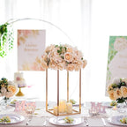 Gold Stand Wedding Centerpieces for Tables - 15.75in Tall Vases for Centerpieces, 10 Pcs Metal Column Flower Stand, Rectangular Flower Display Rack, Wedding Decorations for Table, Party, Event, Home