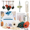 UHAPEER Macrame Kits for Adults Beginners, DIY Macrame Plant Hanger Kit and Macrame Supplies, with 3 mm Macrame Cord Cotton, Macrame Meads, Wooden Rings, Dream Catcher Rings, Craft Kits for Adults