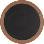 Kate and Laurel Laalima Boho Woven Round Mirror, 26 Inch Diameter, Rustic Brown, Decorative Circle Mirror with Authentic Water Hyacinth Frame for Coastal Mirror Decor