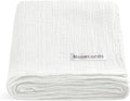 meowcards Muslin Swaddle Blankets for Baby, Unisex Baby Boys Girls Essentials, Large 47 x 47 inches, Boho Receiving Blankets Newborn Registry Must Haves (White, Simple)