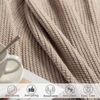 lifein Throw Blanket for Couch, Soft Boho Decor Bed Throw,Cozy Beige Knitted Chenille Small Farmhouse Lightweight Throw (Beige,60 * 80")