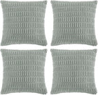 Fancy Homi 4 Packs Decorative Throw Pillow Covers for Living Room Couch Bed, Modern Farmhouse Boho Home Decor, Accent Cushion Case (24 x 24-Inch, Grey Blue)