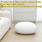 Asuprui Soft Floor Pillow Large Floor Cushion for Sitting Fur Meditation Pillow Premium Yoga Pillow for Living Room Bedroom Balcony Outdoor (Snow Coffee Floor Pillow with Insert)