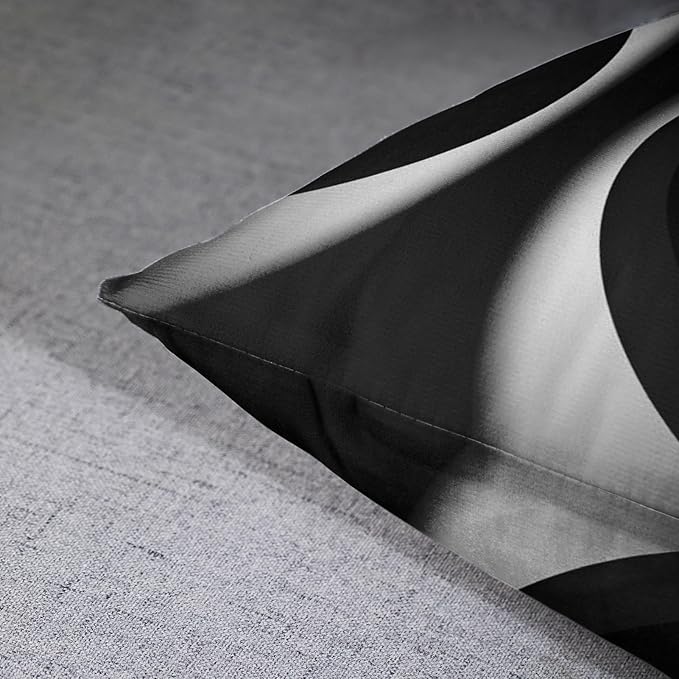 Emvency Set of 4 Black Throw Pillow Covers Modern Abstract Grey Stripes Gray White Acrylic Bold Decorative Pillow Cases Home Decor Square 16x16 Inches Pillowcases