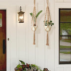 2Pcs Macrame Plant Hangers (27.56”) Indoor & Outdoor, Boho Hanging Planters for Indoor & Outdoor Plants, Macrame Wall Hanging Decor for Flower Pots & Baskets (Pots Not Included)