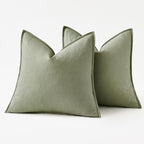 MIULEE Decorative Linen Pillow Covers 18x18 Inch Sage Green Boho Farmhouse Neutral Spring Couch Throw Pillows for Bed Pack of 2 Accent Modern Pillowcase Summer Sofa Livingroom Home Decor