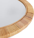 Rutledge & King Wall Mirror Rattan Mirror - Mirror Wall Decor - Wall Mirrors Decorative - Rattan Decor Boho Mirror - Circle Mirrors for Wall - Entryway Mirror (1, Seaside - Medium)