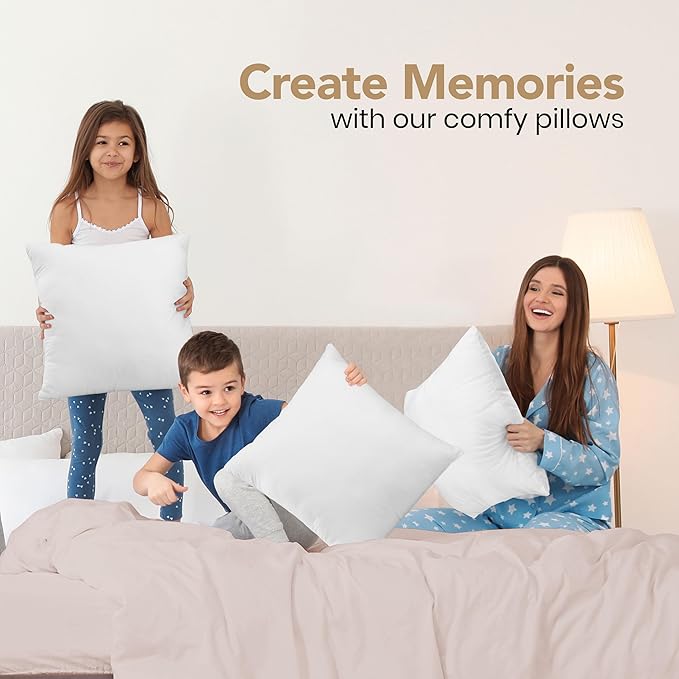 Utopia Bedding Outdoor Pillow Inserts 18 x 18 Inches (Pack of 2, White), Water Resistant Garden Throw Pillows for Patio and Porch Furniture