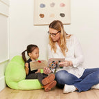 ECR4Kids SoftZone Flower-Shaped Cozy Floor Cushion, 25in, Flexible Seating, Bright Green