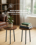 Plant Stand Indoor 14'': Indoor Plant Stand 2 Pack Metal Plant Table - Wood Plant Stool Outdoor Small Round Side End Table Mid Century Modern Decor - Home Decor