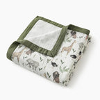 Little Jump Muslin Quilt Toddler Blanket - Silky Soft and Breathable Baby Quilt - Oversized 47" x 47" - 2 Layers Muslin Baby Blanket for Boy and Girls (Jungle-2)