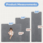 1.3" Thick Baby Floor Play Mat 50x50, Basic Padded Foam Mat for Tummy Time Crawling, Non Slip Cushioned for Babies Toddlers Infants Kids (Dark Grey)