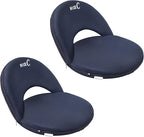 Nice C Stadium Seats, Floor Chairs, Bleacher Chairs, 10-Position Reclining Waterproof Cushion, Ultralight, Foldable, Extra Thick Padding, with Shoulder Strap & Net Pocket (Set of 2 Black)