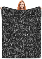Cat Throw Blanket Soft Flannel Blanket 60"x50" in Bed Blanket Home Decor for Room Sofa Couch All Season