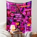 Pink Trippy Tapestry Blacklight Hippie Hippy Wall Tapestry for Bedroom Weed Tapestries for Stoners Trippy Room Decor Marijuana Cannabis Accessories Smoking Man Cave Room Decor Weed Accessories 29”x37”