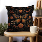 William Morris Abstract Vintage Floral Velvet Butterfly Design Throw Pillow Covers Home Decor, Retro Art Decor Pillowcase Cushion Cover for Bed Sofa Living Room, Square 18x18inch (Orange-Butterfly)