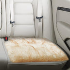 Softlife Square Faux Fur Sheepskin Chair Cover Seat Cushion Pad Super Soft Area Rugs for Living Bedroom Sofa (1.6ft x 1.6ft, White-Brown Tip) 1 pack