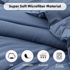 ROSGONIA Comforter Full Size for Girls Boys Teens Slate Blue, 3pcs (1 Blue Comforter & 2 Pillowcases) Lightweight Dorm Bedding Full Size