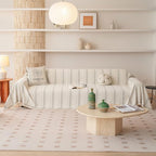 VClife Chenille Sofa Cover Bohemian Striped Pattern Couch Cover for Oversized Sofa - Cream and Gray Textured Sofa Slipcover Washable Furniture Protector for Couch Decorative Couch Cushion Cover
