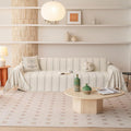 VClife Chenille Sofa Cover Bohemian Striped Pattern Couch Cover for 3 Cushion Sofa - Cream and Gray Textured Sofa Slipcover Washable Furniture Protector for Couch Decorative Couch Cushion Cover