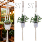 2Pcs 40inch Macrame Plant Hanger with 4 Hooks,Indoor Outdoor Hanging Planter for Plants Holder, Boho Home Decor Ivory