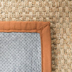 SAFAVIEH Area Rug 6' Square - Natural Fiber Collection - Natural & Brown, Seagrass, Basketweave Pattern with Border (NF114B)