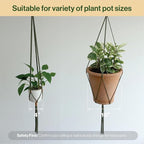 Macrame Plant Hanger Polyester Rope 42 Inch Outdoor Indoor Adjustable Hanging Planter for up to 10 Inch Plant Pot Modern Boho Home Decor (1, Forest Green/Burnt Orange)