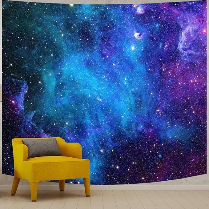 Apdidl Galaxy Tapestry for Bedroom Aesthetic Space Blue Night Starry Sky Stars Universe Tapestry Mysterious Nebula Wall Hanging Backdrop Room Decor for Bedroom Living Room (60'' x 79'')